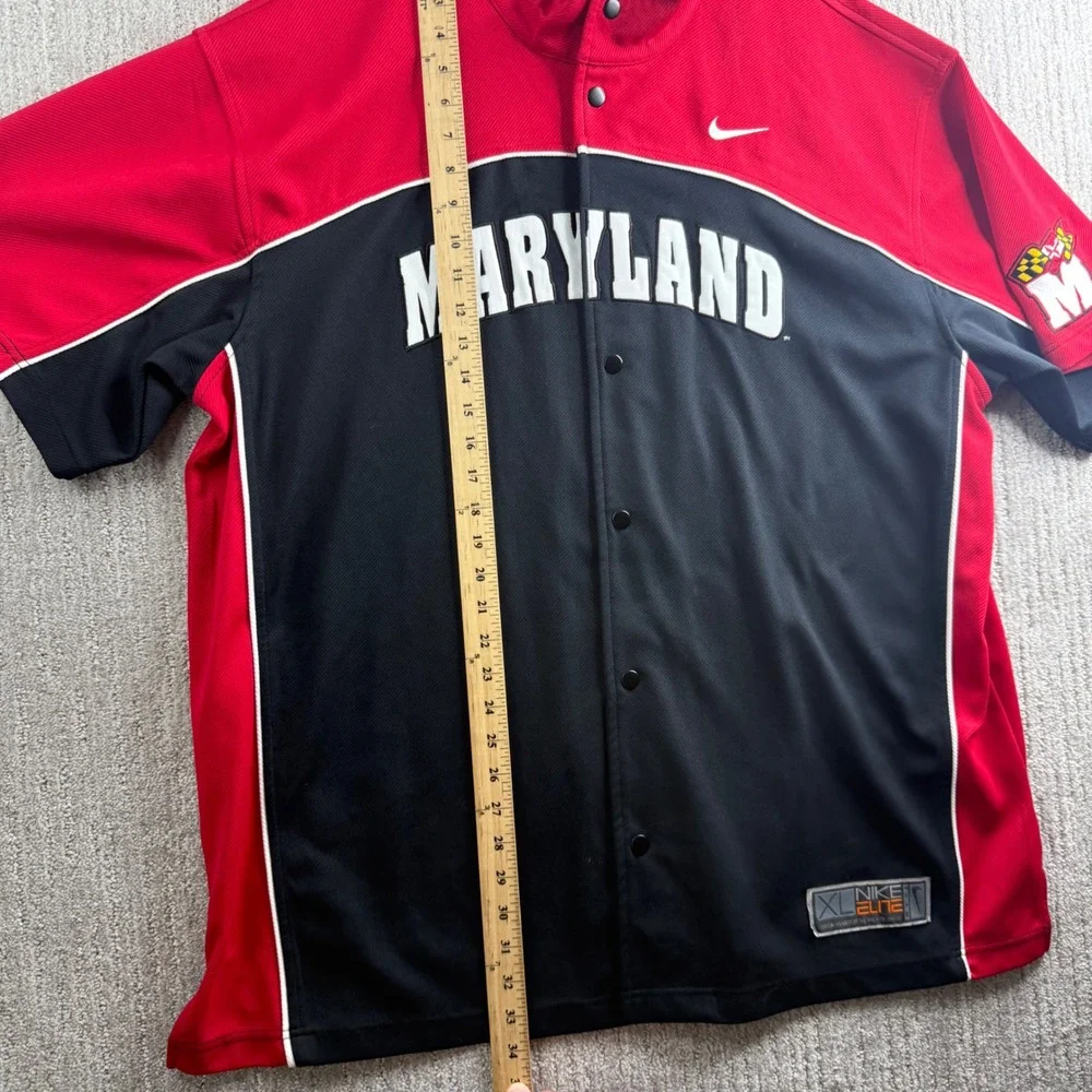 Nike Maryland Terrapins Elite Warm Up Shooting Shirt Mens Size XL Red Black